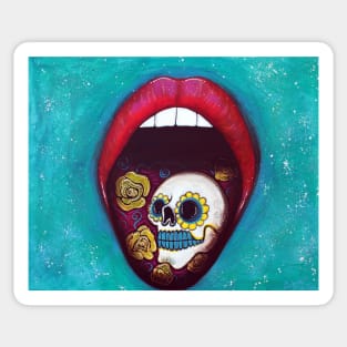 Mouth Full Of Sugar Skull Sticker